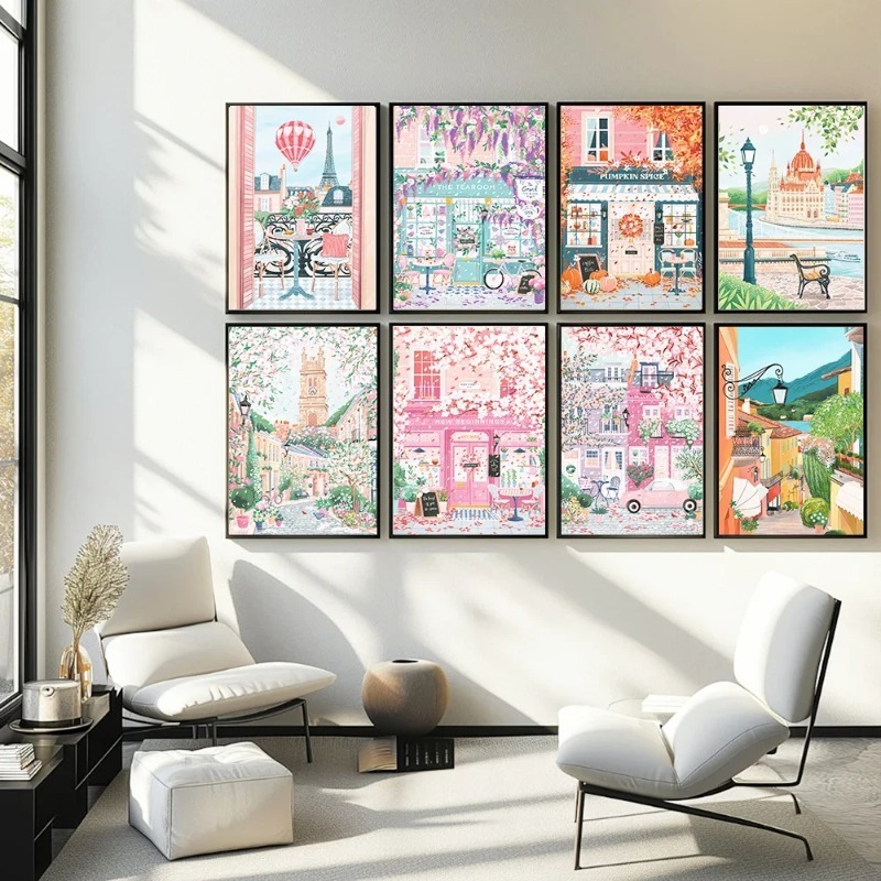 Coffee Tea Room - Parijs Londen Hongarije Reisposter en print