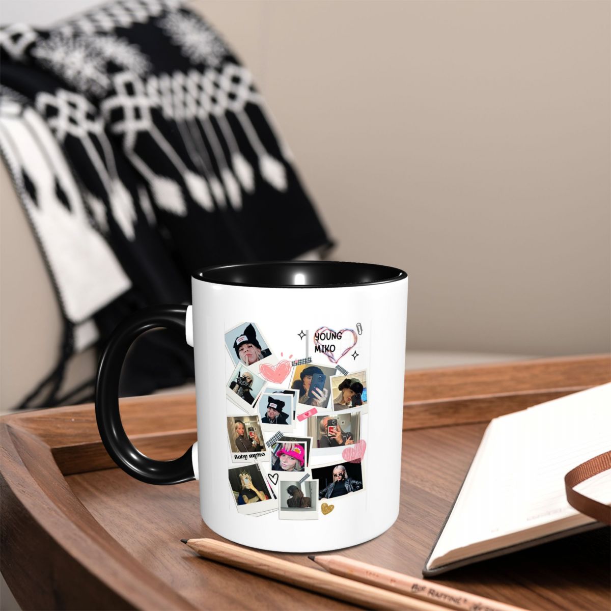 Young Tea Coffee - Collage van jonge Miko-mokken, grappige keramische