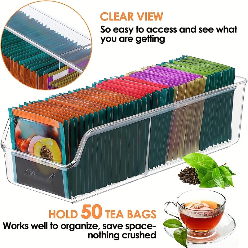 Coffee Tea Drawer Organizer - 1-delige doorzichtige theezakjesorganizer - opbergdoos voor