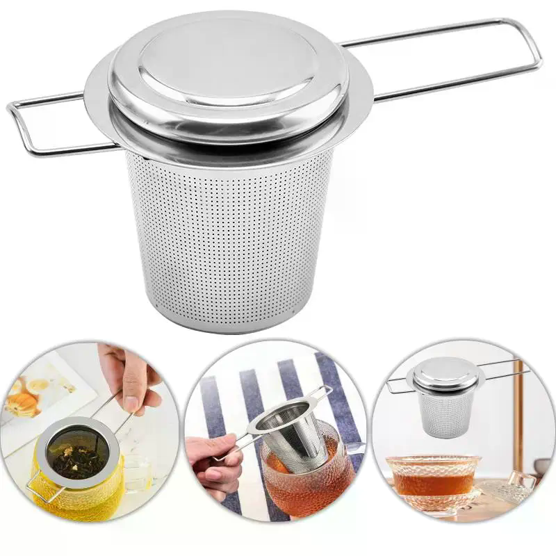 Coffee Tea And Leaf - Roestvrijstalen gaas thee-ei met deksel Herbruikbare