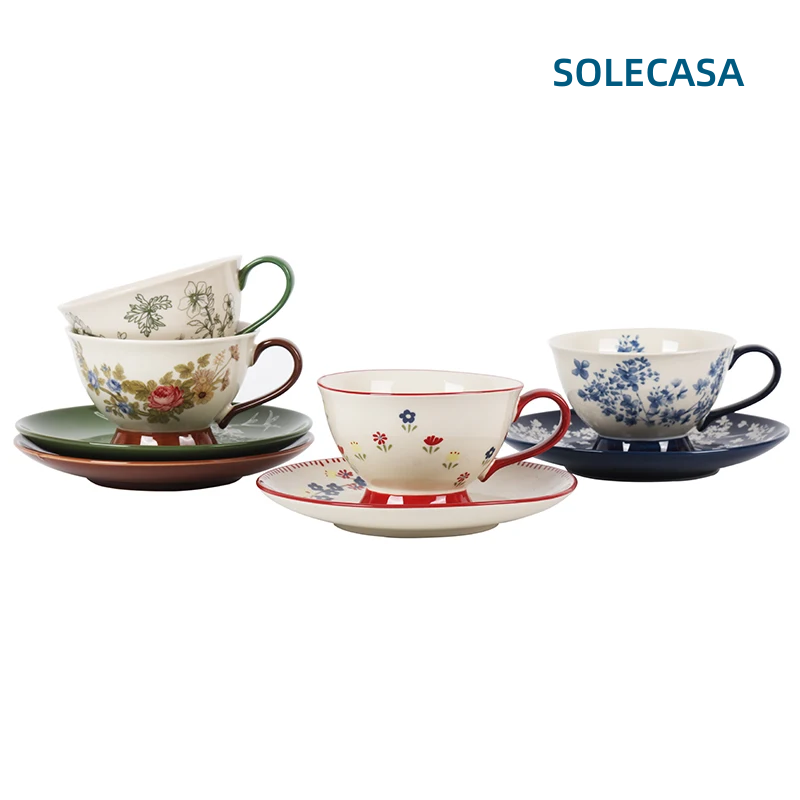 Coffee Tea Flower - SOLECASA 220ml Koffiekop & Schotel Set