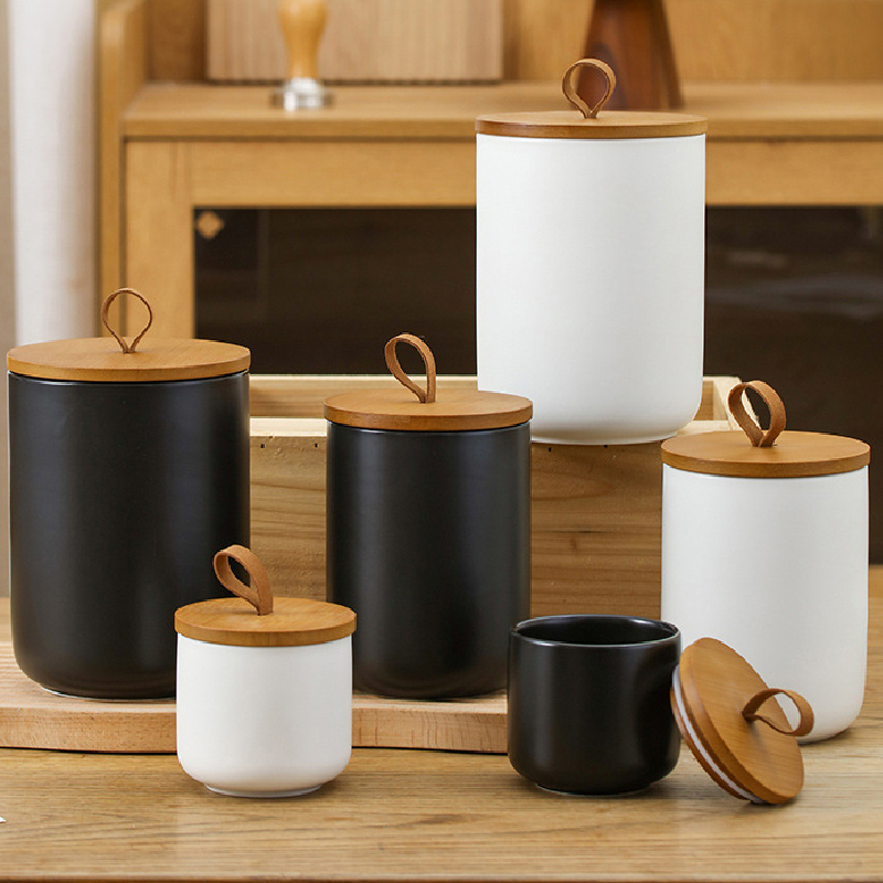 Tea Coffee Sugar Container - Nordic Keramische Opslagpot Mat Verzegelde Pot
