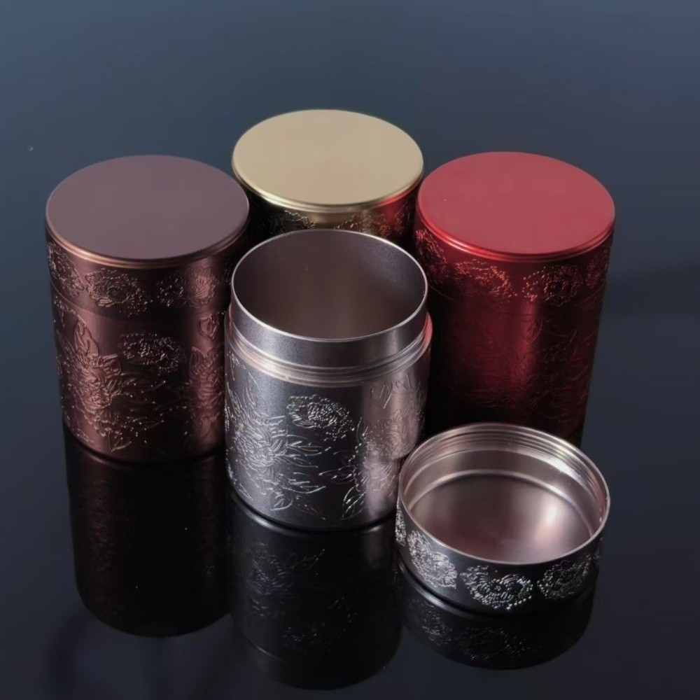 Tea Coffee Sugar Container - Verzegelde blikken verdikte mini-theedoos Aluminium bloemengeëmbosseerde
