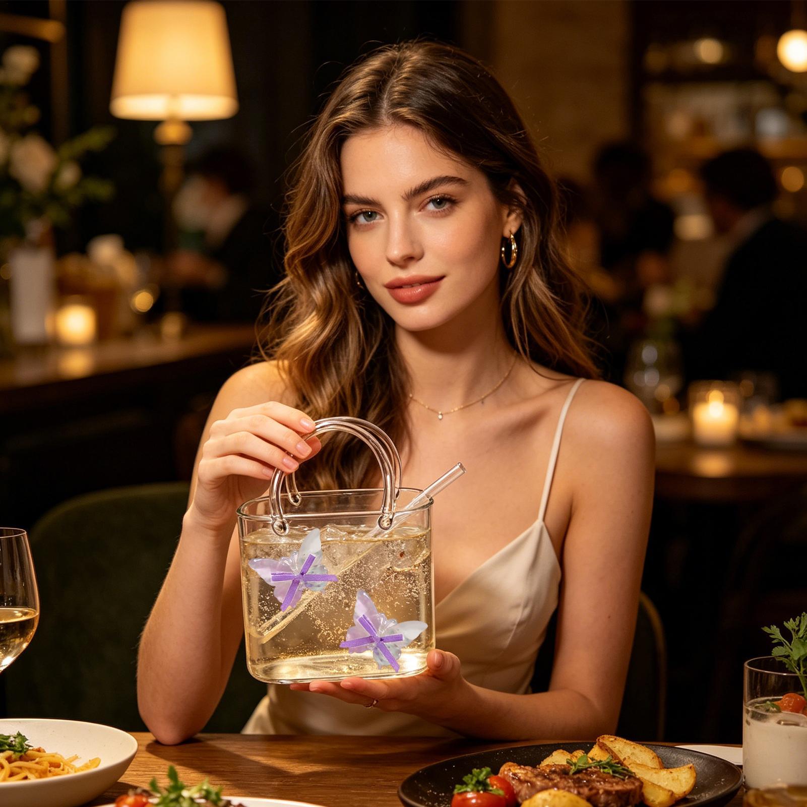 Coffee Tea Flower - Glazen tas voor drankjes, funky transparante