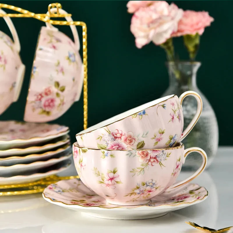Coffee Tea Flower - 3-delige/theeservies in pastorale stijl, bloemenmotief, keramiek,