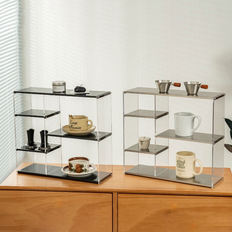 Coffee Tea Unit - Meerlaags roestvrijstalen schappenrek, grote capaciteit, presentatiehouder
