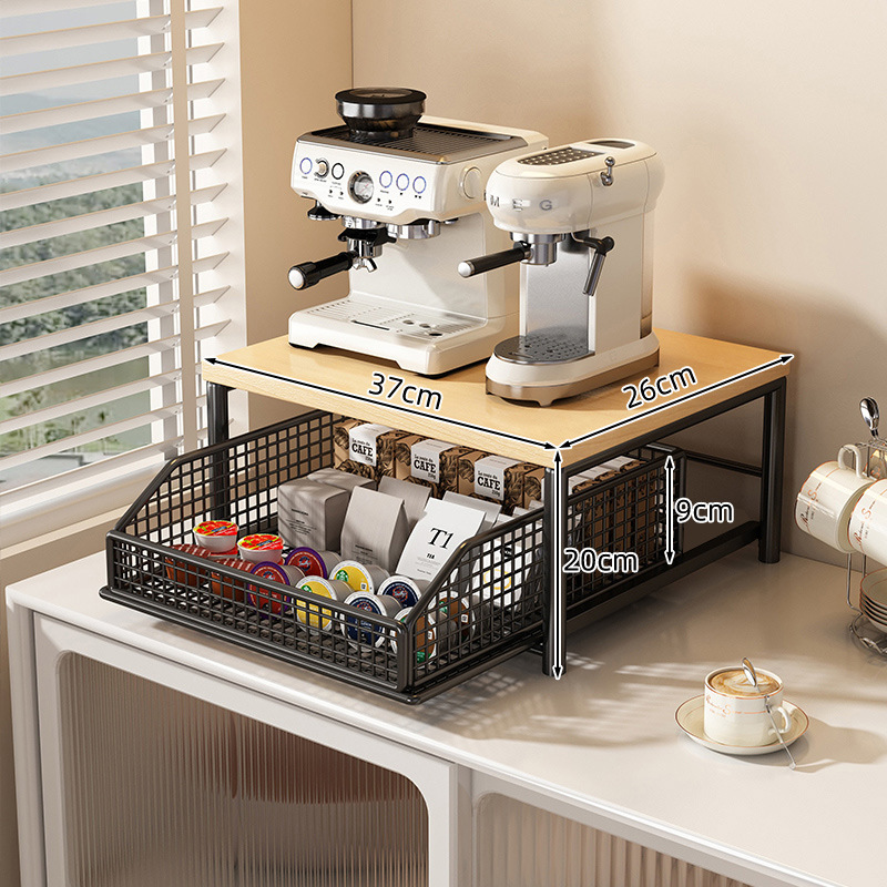 Coffee Tea Drawer Organizer - Koffiemachine opbergrek uittrekbare lade organizer ijzer