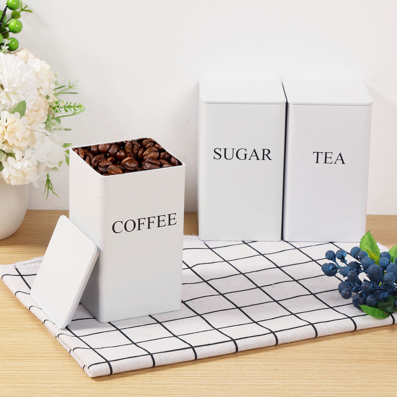 3 Stuks Koffieboon Opslagbusse - Tea Coffee Sugar Container recensie en prijs
