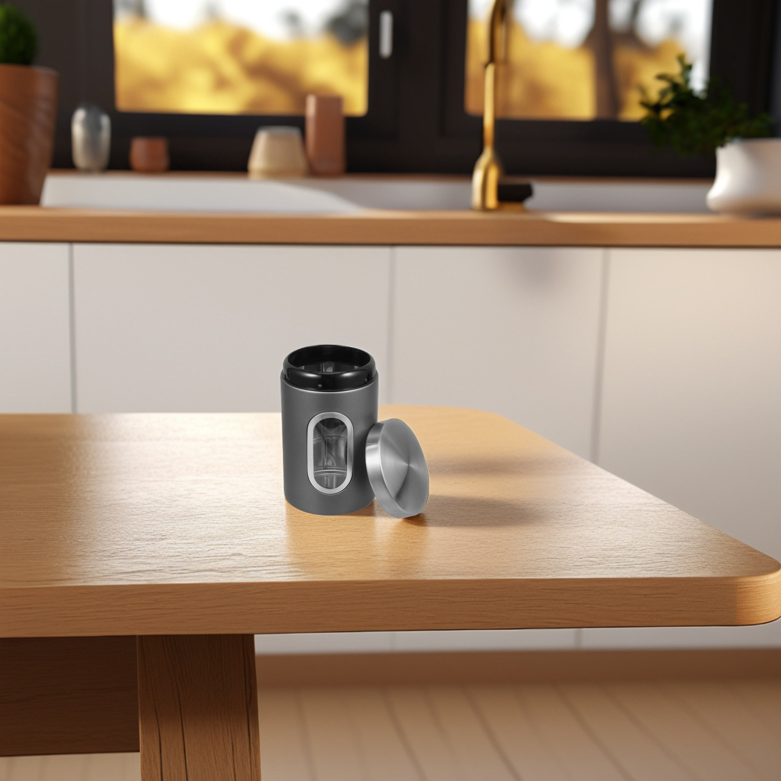 RVS bewaardoos zilvergrijs luc - Tea Coffee Sugar Container recensie en prijs