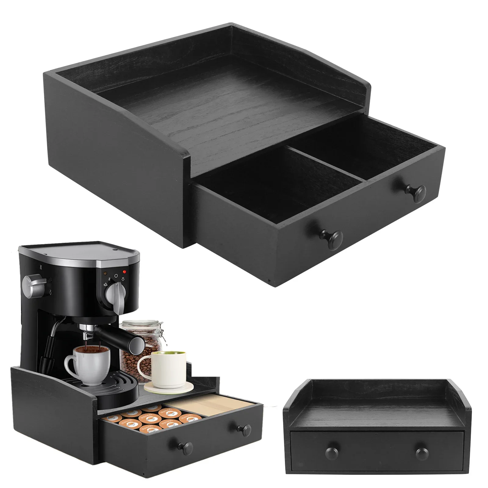 Koffiemachine basislade houten - Coffee Tea Drawer Organizer recensie en prijs
