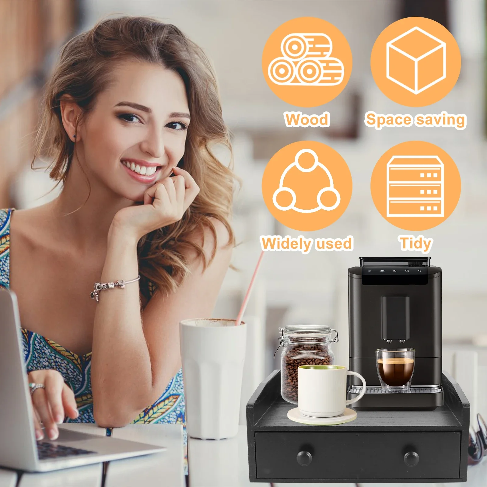 Koffiemachine basislade houten - Coffee Tea Drawer Organizer recensie en prijs