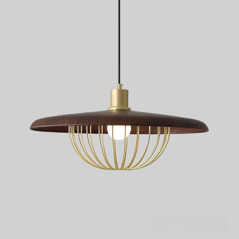Imitatie houten ronde hanglamp - Switching Coffee To Tea recensie en prijs