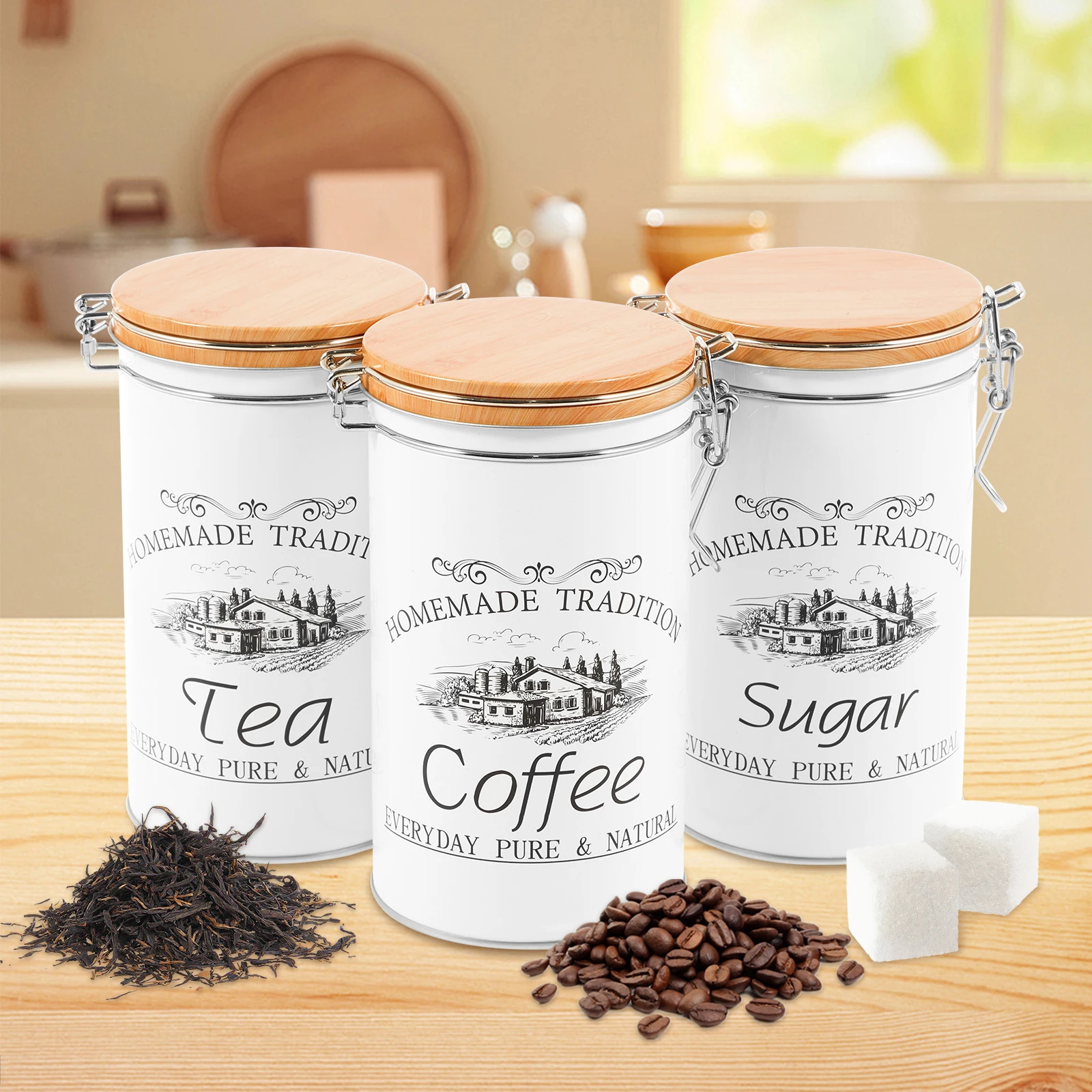 3 stks/set Thee Koffie Suikerb - Tea Coffee Sugar Container recensie en prijs