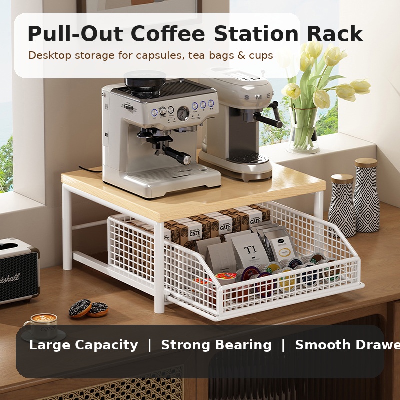 Koffiemachine opbergrek uittre - Coffee Tea Drawer Organizer recensie en prijs