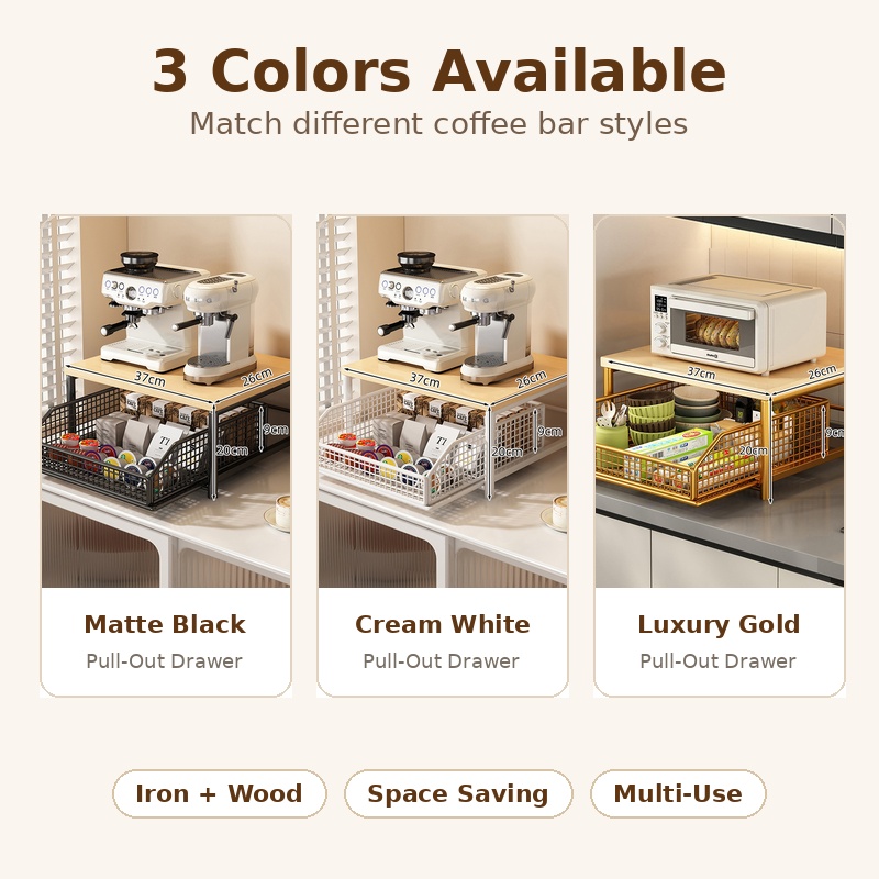 Koffiemachine opbergrek uittre - Coffee Tea Drawer Organizer recensie en prijs