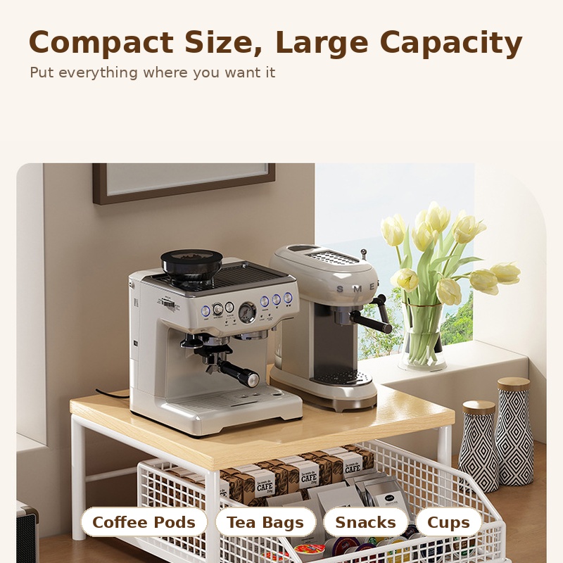 Koffiemachine opbergrek uittre - Coffee Tea Drawer Organizer recensie en prijs