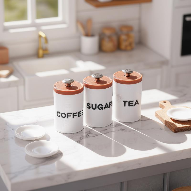 3 Stuks 1/12 Poppenhuis Thee K - Coffee Tea Sugar Canisters recensie en prijs