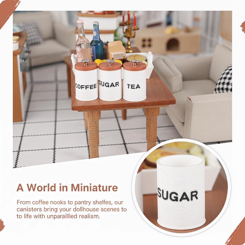 3 Stuks 1/12 Poppenhuis Thee K - Coffee Tea Sugar Canisters recensie en prijs